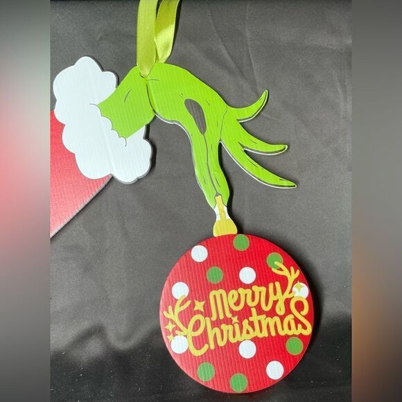 🎄❤️🎄 NEW Christmas Grinch Thief Hand Large Corrugated Plastic Cut Out NWT 12”… - Picture 1 of 5